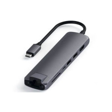 Хаб Satechi Aluminum Type-C Slim Multi-Port with Ethernet Adapter Сірий космос (ST-UCSMA3M)