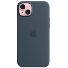 Apple iPhone 15 Plus Silicone Case with MagSafe Storm Blue