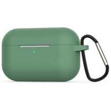 Чохол для навушників Blueo Liquid Silicone Case for Apple AirPods Pro with Carbine зелений