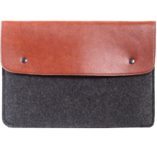 Gmakin Felt cover with eco-leather for Macbook Pro 14", Brown/Dark Gray