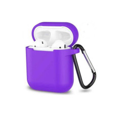 Чохол для навушників Blueo Liquid Silicon+Metal Hook Case for AirPods фіолетовий