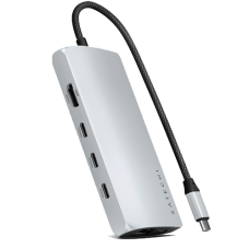 Satechi USB-C Multiport Adapter 8K with Ethernet V3 Silver