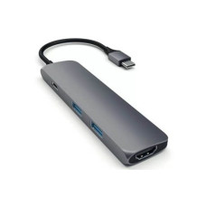 Satechi Slim Aluminum Type-C Multi-Port with Type-C Charging Port Сірий космос