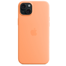 Apple iPhone 15 Plus Silicone Case with MagSafe Orange Sorbet
