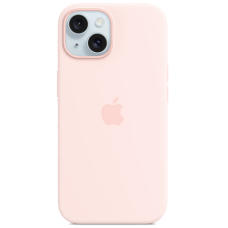 Apple iPhone 15 Silicone Case with MagSafe Light Pink