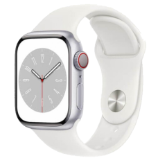 Apple Watch Series 8 GPS 45mm Silver Aluminium Case with White Sport Band