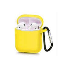 Чохол для навушників Blueo Liquid Silicon+Metal Hook Case for AirPods жовтий