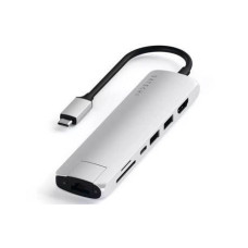 Хаб Satechi Aluminum Type-C Slim Multi-Port with Ethernet Adapter Сріблястий (ST-UCSMA3S)