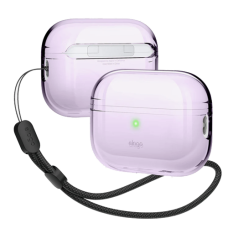 Elago Clear Case with Nylon Lanyard Lavender for Airpods Pro 2nd Gen
