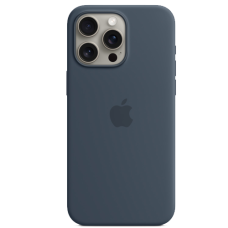Apple iPhone 15 Pro Max Silicone Case with MagSafe Storm Blue