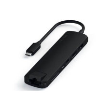 Хаб Satechi Aluminum Type-C Slim Multi-Port with Ethernet Adapter Чорний (ST-UCSMA3K)