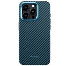 Pitaka MagEZ Case Pro 4 Twill 1500D for iPhone 15 Pro - Black/Blue